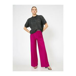 Koton Women's Purple Pleated Pants