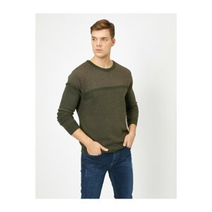 Koton Men's Green Patterned Knitwear Sweater