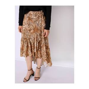 Koton Women's Brown Ruffle Detailed Skirt