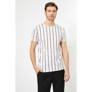 Koton Men's White Striped T-Shirt