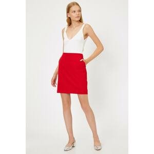 Koton Women's Red Regular Waist Skirt