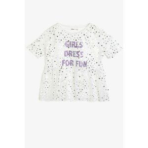 Koton Baby Girl Ecru Printed T-shirt