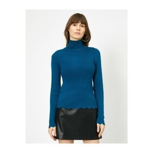Koton Women's Oil Blue Turtleneck Sweater