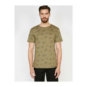 Koton Men's Green Patterned T-Shirt