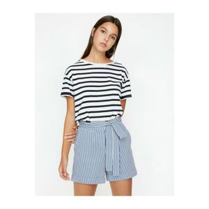 Koton Women's Navy Striped T-Shirt