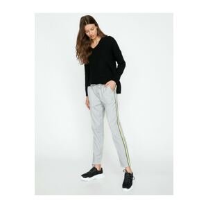 Koton Women's Gray Piping Detailed Trousers