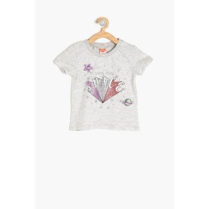 Koton Gray Baby Girl Sequin Detailed T-Shirt