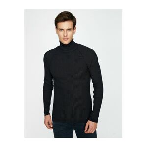 Koton Men's Navy Blue Turtleneck Sweater