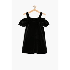 Koton Girl Black Velvet Dress