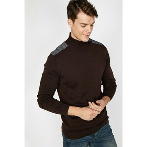 Koton Men's Brown High Collar Sweater