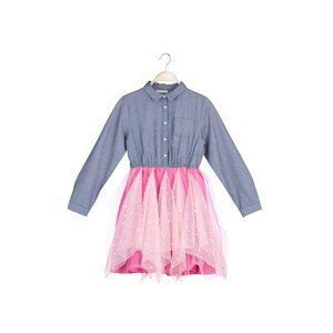 Koton Girl Blue & Pink Tulle Detailed Dress