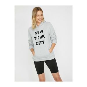 Koton Women's Letter Printed Pocket Detailed Sweatshirt