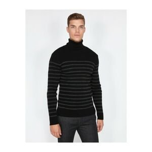 Koton Men's Black Turtleneck Long Sleeve Pullover