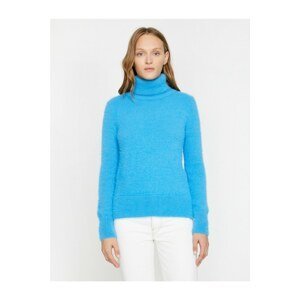 Koton Women's Blue Long Sleeve Turtleneck Sweater