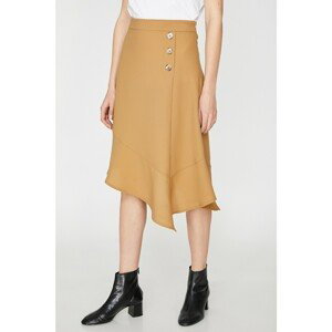 Koton Women's Brown Button Detailed Skirt