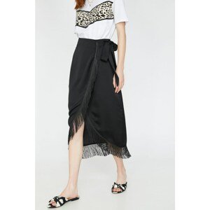 Koton Women's Black Tassel Detail Skirt