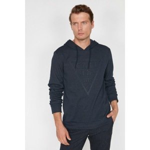 Koton Men's Navy Blue Hooded Sweatshirt