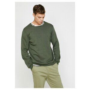Koton Men's Green Hooded Sweatshirt