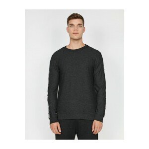 Koton Men's Anthracite Printed Sweater