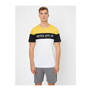 Koton Men's Yellow Printed T-Shirt