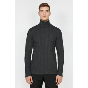 Koton Men's Gray Long Sleeve Turtleneck Sweater