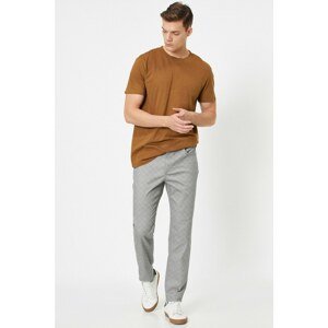 Koton Men's Gray Plaid Trousers