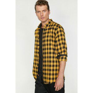 Koton Men's Yellow Check Shirt