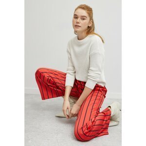 Koton Women's Red Striped Trousers