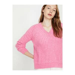 Koton Women's Pink Knitted Sweater