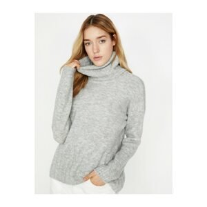 Koton Women's Gray Turtleneck Sweater
