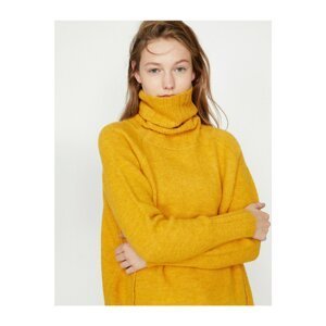 Koton Women's Yellow Turtleneck Sweater