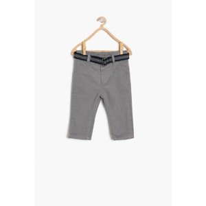 Koton Gray Baby Boy Belt Detailed Trousers