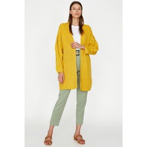 Koton Women's Yellow Striped Detailed Cardigan