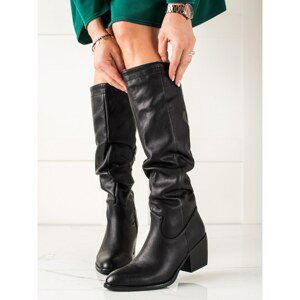 SUPER MODE BLACK BOOTS WITH ECO LEATHER