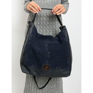 Dark blue imitation leather handbag