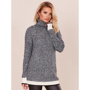 Black melange turtleneck sweater