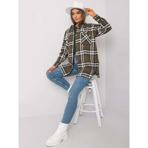 RUE PARIS Khaki plaid shirt