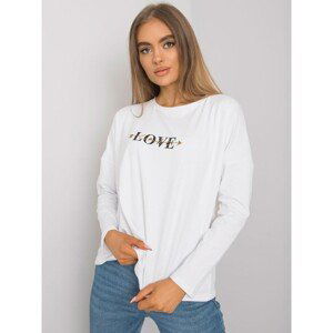 RUE PARIS White Cotton Long Sleeve T-Shirt for Women