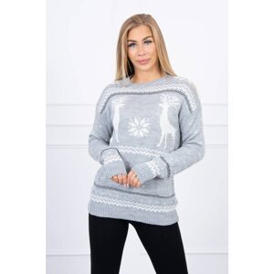 Christmas sweater with reindeer gray
