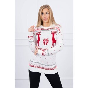 Christmas sweater with reindeer ecru