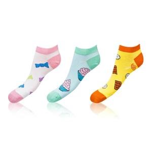 Bellinda 
CRAZY IN-SHOE SOCKS 3x - Moderné farebné nízke crazy ponožky unisex - ružová - svetlo zelená - žltá
