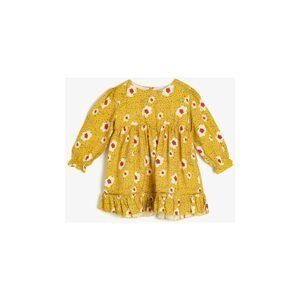 Koton Baby Girl Yellow Yellow Baby Floral Dress