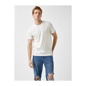 Koton Men's Ecru Basic T-Shirt Cotton