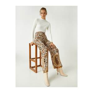 Koton Waistline Patterned Wide Leg Trousers