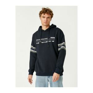 Koton Striped Sleeve Hooded Sweatshirt