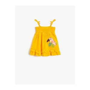 Koton Baby Girl Yellow Summer Dress Vomit Embroidered