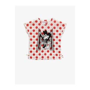 Koton Mickey Mouse Printed Polka Dot T-Shirt