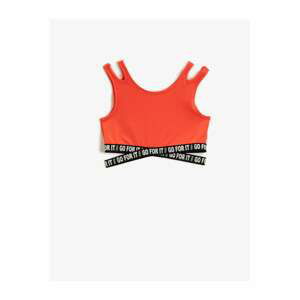 Koton Girl's Orange Shoulder Detailed Sports Bra