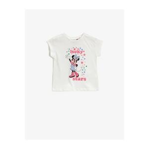 Koton Baby Girl EKRU Mickey Mouse T-Shirt Licensed Cotton