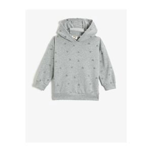 Koton Glittery Heart Printed Hoodie Sweatshirt Cotton